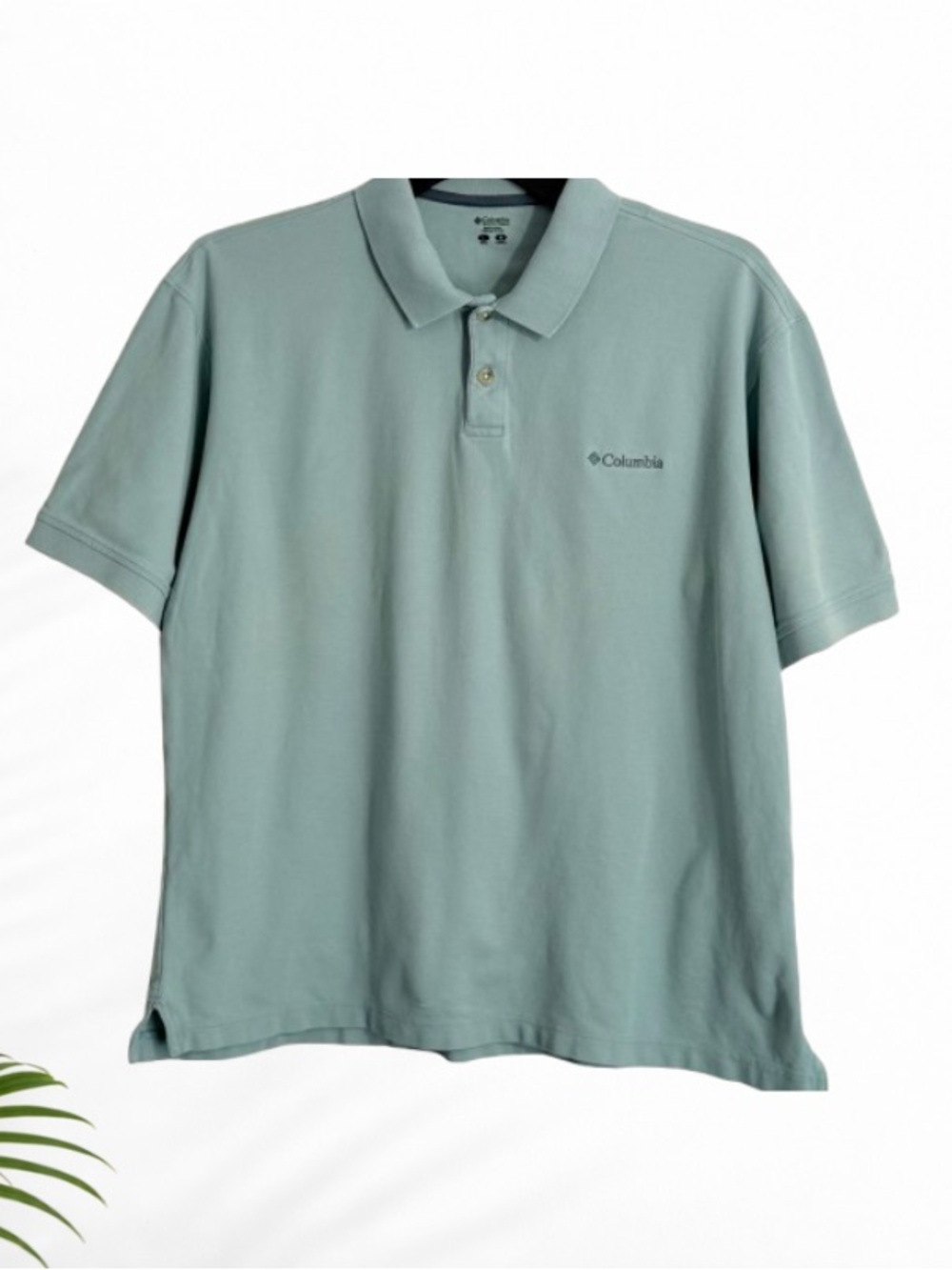 Columbia Sportswear Men’s Large Seafoam Cotton Logo Polo Shirt